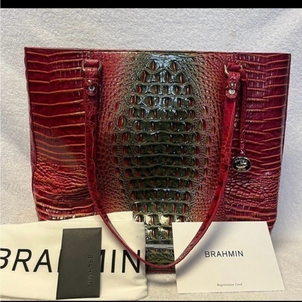 Brahmin Abigail Tote Garland Ombre Melbourne Leather NWT
